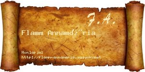 Flamm Annamária névjegykártya